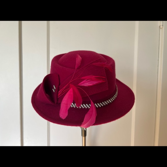 100%Wool Vintage Red Hat - Picture 2 of 7